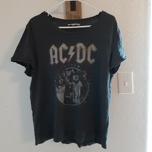Distressed AC DC Tee